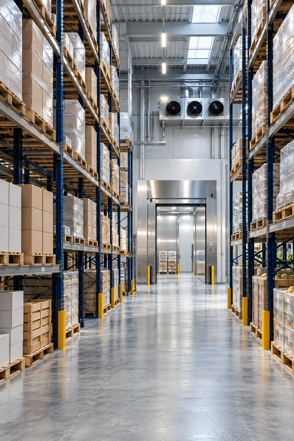 Modern food distribution warehouse — illustrative image